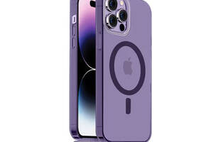 Чехол накладка Silicone Clear Case Full MagSafe для iPhone 14 Pro- deep purple