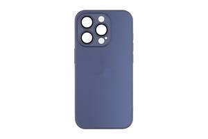 Чехол-накладка стеклянный матовый с защитой камеры Matte AG-Glass iPhone 12 Navy Blue