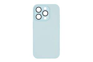 Чехол-накладка стеклянный матовый с защитой камеры Matte AG-Glass iPhone 12 Glacial Blue