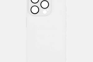 Чехол-накладка стеклянный матовый с защитой камеры Matte AG-Glass iPhone 14 Max Pearly White