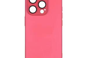 Чехол-накладка стеклянный матовый с защитой камеры Matte AG-Glass iPhone 14 Pro Max Cola Red