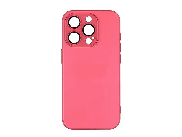 Чехол-накладка стеклянный матовый с защитой камеры Matte AG-Glass iPhone 14 Pro Max Cola Red