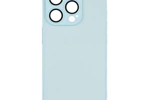 Чехол-накладка стеклянный матовый с защитой камеры Matte AG-Glass iPhone 15 Pro Max Glacial Blue