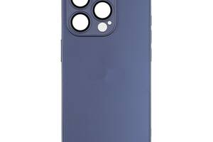 Чехол-накладка стеклянный матовый с защитой камеры Matte AG-Glass iPhone 15 Pro Sierra Blue