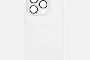 Чехол-накладка стеклянный матовый с защитой камеры Matte AG-Glass iPhone 15 Pro Pearly White