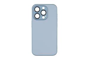 Чехол-накладка стеклянный матовый с защитой камеры Matte AG-Glass iPhone 14 Sierra Blue