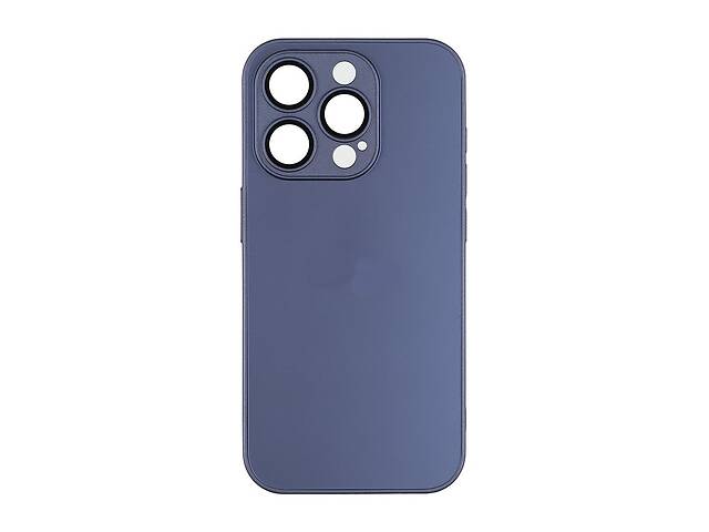 Чехол-накладка стеклянный матовый с защитой камеры Matte AG-Glass iPhone 14 Glacial Blue