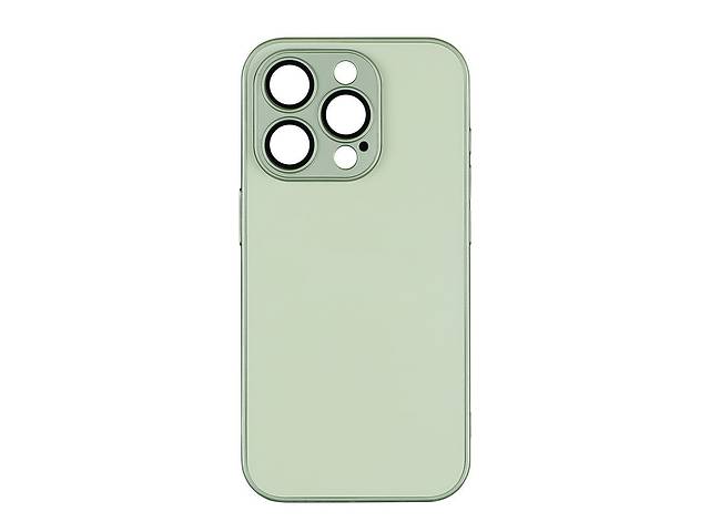 Чехол-накладка стеклянный матовый с защитой камеры Matte AG-Glass iPhone 15 Autumn Leaf Yellow