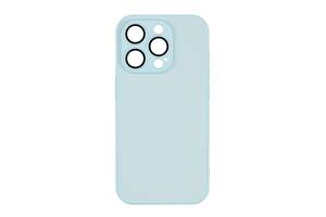 Чехол-накладка стеклянный матовый с защитой камеры Matte AG-Glass iPhone 15 Glacial Blue