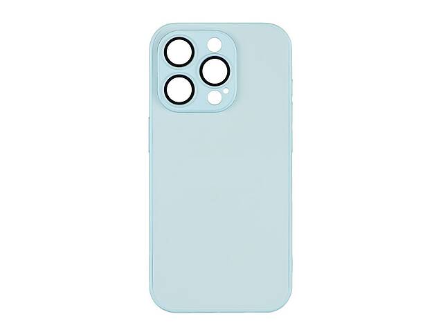 Чехол-накладка стеклянный матовый с защитой камеры Matte AG-Glass iPhone 15 Glacial Blue