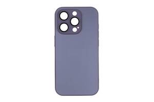 Чехол-накладка стеклянный матовый с защитой камеры Matte AG-Glass iPhone 15 Deep Purple