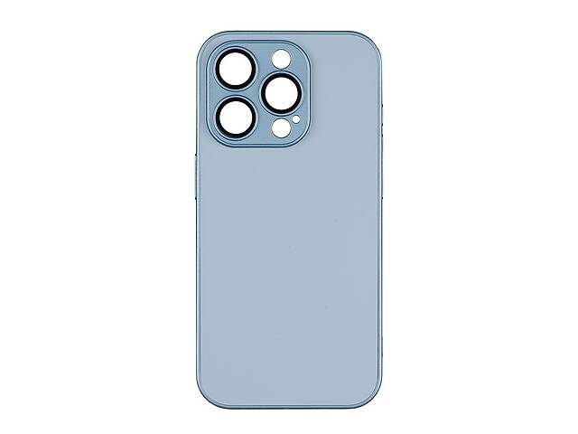 Чехол-накладка стеклянный матовый с защитой камеры Matte AG-Glass iPhone 14 Pro Sierra Blue