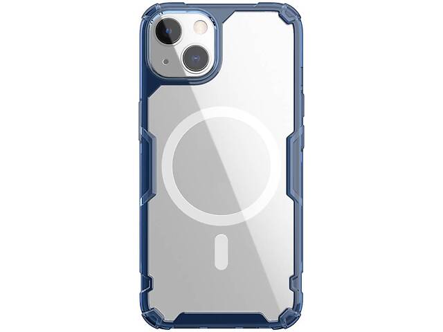 Чехол Nillkin Nature Pro Magnetic Apple iPhone 13 Синий-прозрачный