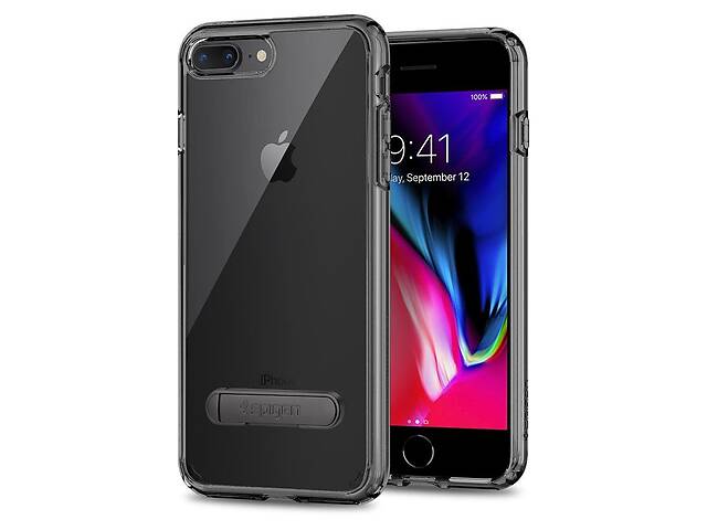 Чехол противоударный SPG A quality Crystal Hybrid с подставкой для iPhone 7 Plus/8 Plus прозрачный Black