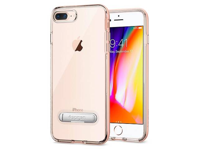 Чехол противоударный SPG A quality Crystal Hybrid с подставкой для iPhone 7 Plus/8 Plus прозрачный Blush Gold