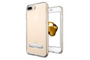 Чехол противоударный SPG A quality Crystal Hybrid с подставкой для iPhone 7 Plus/8 Plus прозрачный Gold