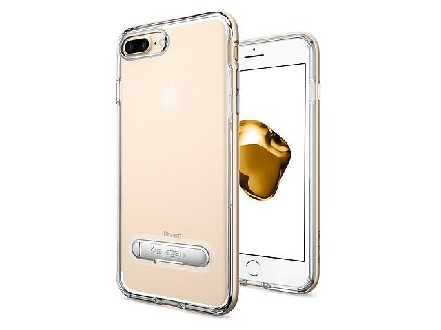 Чехол противоударный SPG A quality Crystal Hybrid с подставкой для iPhone 7 Plus/8 Plus прозрачный Gold