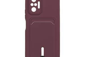 Чехол с карманом для карт OtterBox Colorfull Pocket Card Xiaomi Redmi Note 10 Pro / Redmi 10 Pro Max 4G Maroon