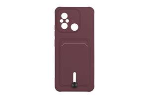 Чехол с карманом для карт OtterBox Colorfull Pocket Card Xiaomi Redmi 12C Maroon