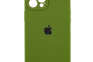 Чехол с защитой камеры Silicone Case Full iPhone 14 Army green