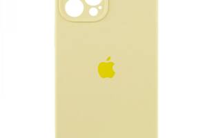 Чехол с защитой камеры Silicone Case Full iPhone 14 Crem yellow