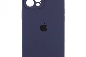 Чехол с защитой камеры Silicone Case Full iPhone 14 Dark blue