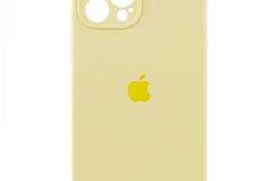 Чехол с защитой камеры Silicone Case Full iPhone 14 Pro Crem yellow