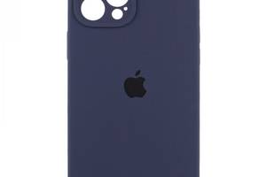 Чехол с защитой камеры Silicone Case Full iPhone 14 Pro Dark blue