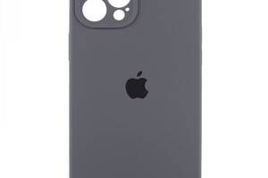 Чехол с защитой камеры Silicone Case Full iPhone 14 Pro Max Dark grey