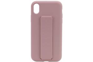 Чехол Silicone Case Hand Holder для Apple iPhone XS Max (6.5) (Розовый / Pink Sand) 1096626