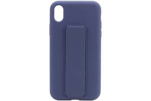 Чехол Silicone Case Hand Holder для Apple iPhone XS Max (6.5) (Темно-синий / Midnight blue) 1096628