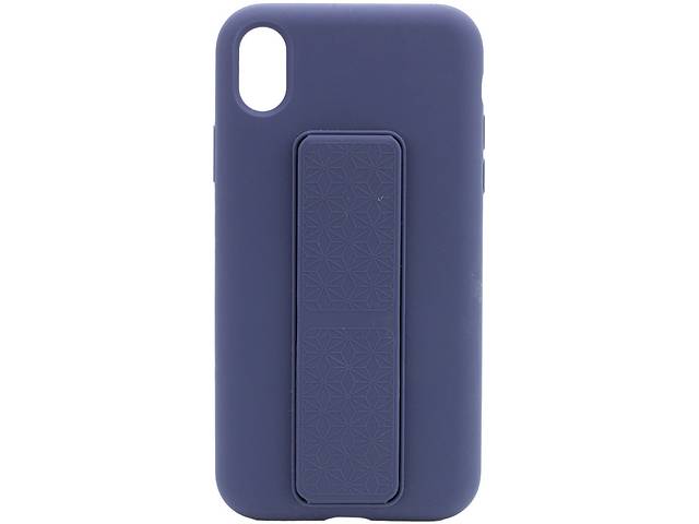 Чехол Silicone Case Hand Holder для Apple iPhone XS Max (6.5) (Темно-синий / Midnight blue) 1096628