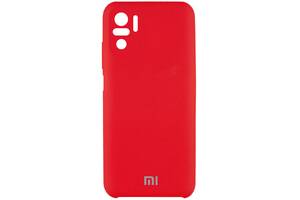 Чехол Silicone Cover Full Camera (AAA) для Xiaomi Redmi Note 10 / Note 10s (Красный / Red) 1164673