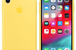 Чехол силиконовый soft-touch Apple Silicone case для iPhone Xs Max желтый Canary Yellow