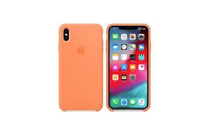 Чехол силиконовый soft-touch Apple Silicone case для iPhone Xs Max оранжевый Papaya