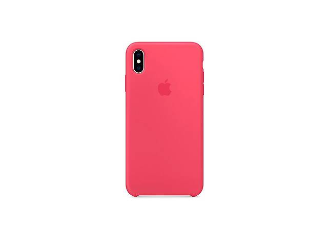 Чехол силиконовый soft-touch Apple Silicone case для iPhone Xs Max красный Hibiscus