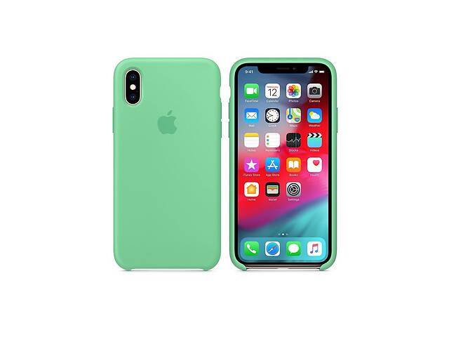 Чехол силиконовый soft-touch Apple Silicone case для iPhone Xs Max мятный Spearmint