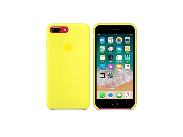 Чехол силиконовый soft-touch Apple Silicone case для iPhone 7 Plus/8 Plus желтый Flash