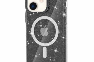 Чехол TPU Epik Galaxy Sparkle MagFit Apple iPhone 11 6.1' Black+Glitter