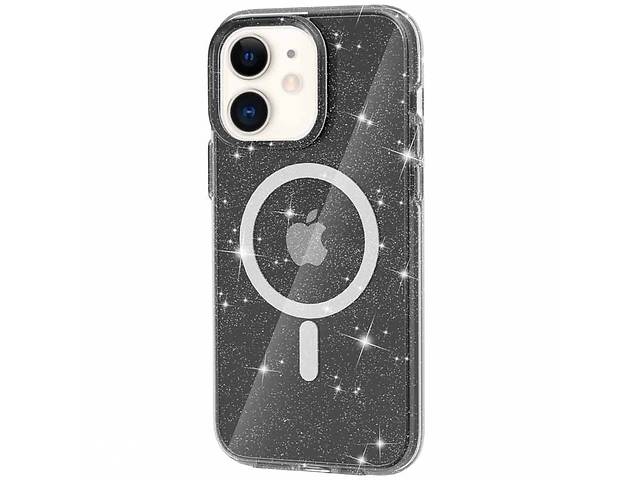 Чехол TPU Epik Galaxy Sparkle MagFit Apple iPhone 11 6.1' Black+Glitter