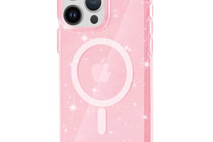 Чехол TPU Epik Galaxy Sparkle MagFit Apple iPhone 13 Pro 6.1' Pink+Glitter