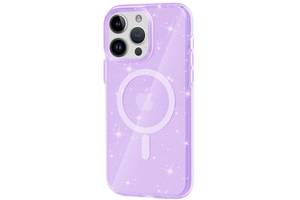 Чехол TPU Epik Galaxy Sparkle MagFit Apple iPhone 13 Pro 6.1' Purple+Glitter