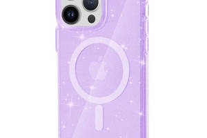 Чехол TPU Epik Galaxy Sparkle MagFit Apple iPhone 13 Pro 6.1' Purple+Glitter