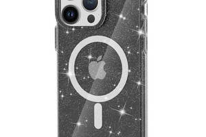Чехол TPU Epik Galaxy Sparkle MagFit Apple iPhone 13 Pro Max 6.7' Black+Glitter