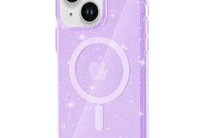 Чехол TPU Epik Galaxy Sparkle MagFit Apple iPhone 15 6.1' Purple+Glitter