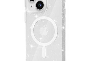 Чехол TPU Epik Galaxy Sparkle MagFit Apple iPhone 15 Plus 6.7' Clear+Glitter