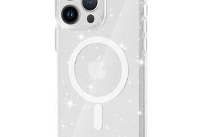 Чехол TPU Epik Galaxy Sparkle MagFit Apple iPhone 15 Pro 6.1' Clear+Glitter