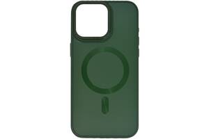 Чехол TPU+Glass Epik Sapphire Midnight Open Camera with MagSafe Apple iPhone 15 6.1' Зеленый / Forest green