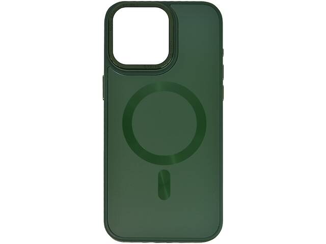 Чехол TPU+Glass Epik Sapphire Midnight Open Camera with MagSafe Apple iPhone 15 6.1' Зеленый / Forest green