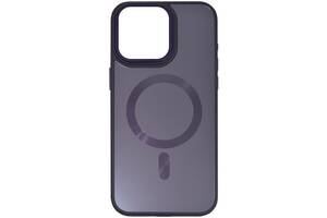 Чехол TPU+Glass Epik Sapphire Midnight Open Camera with MagSafe Apple iPhone 15 6.1' Фиолетовый / Deep Purple